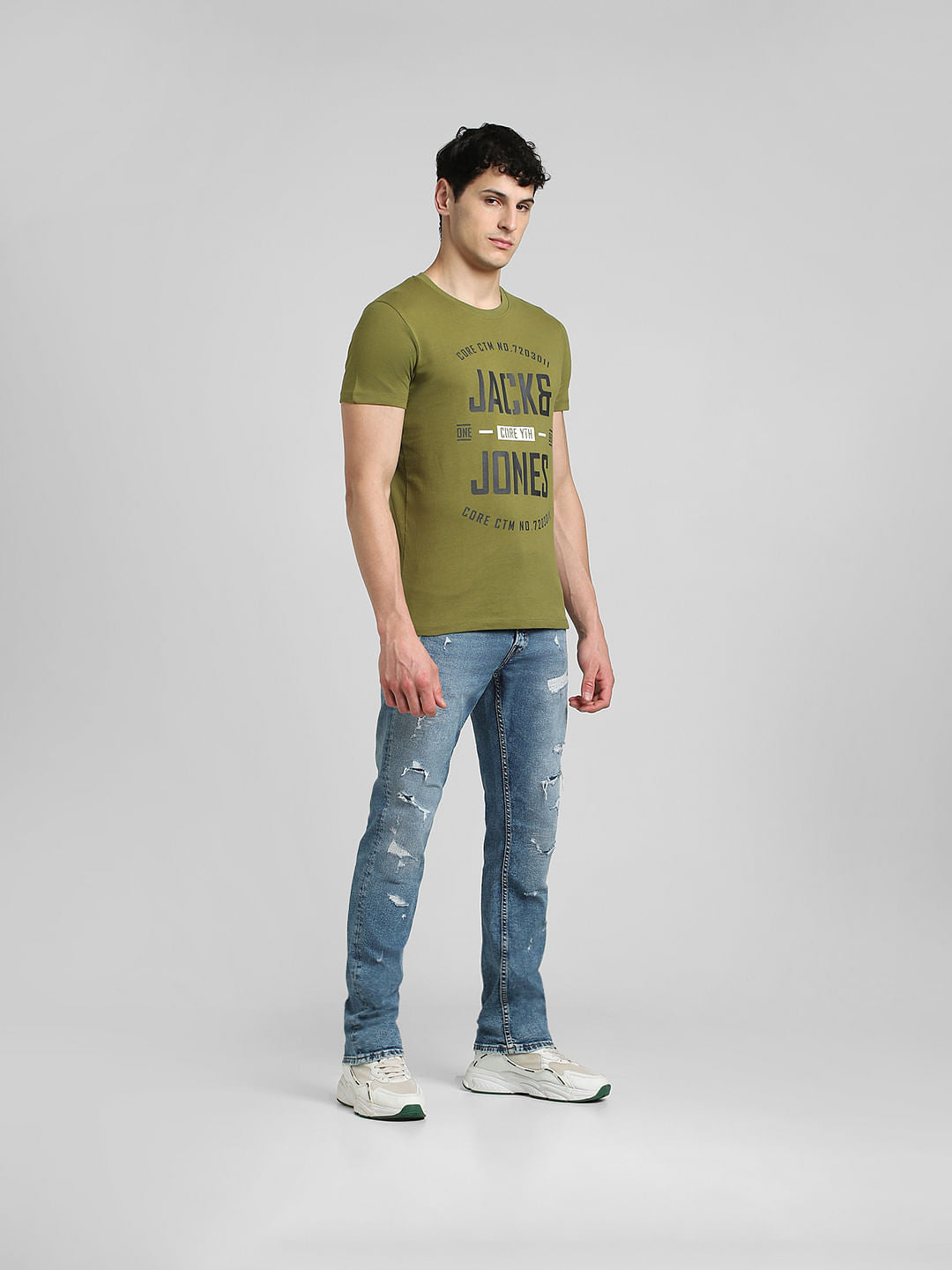 Green Graphic Print Crew Neck T-shirt