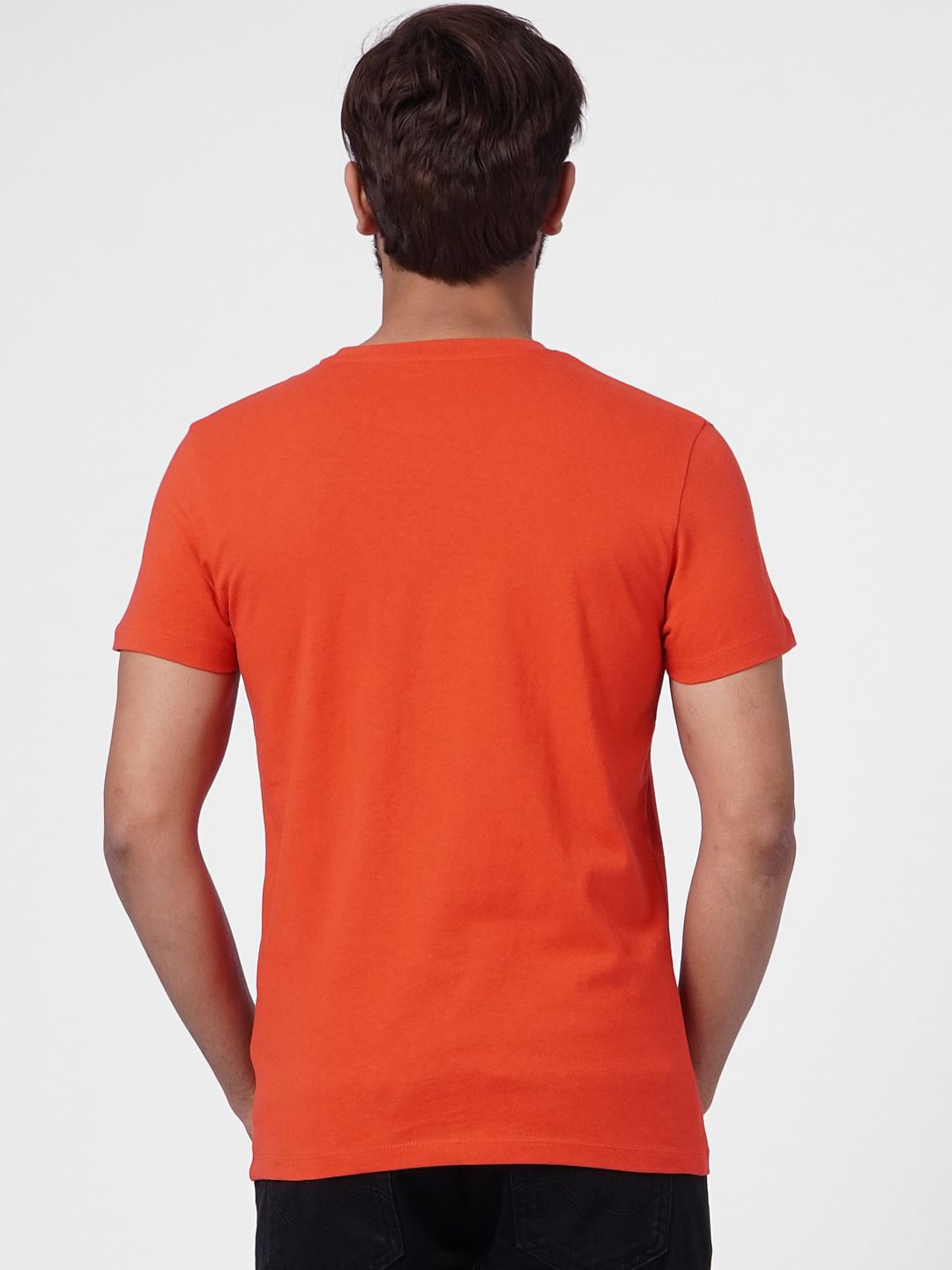 Red Logo Print Crew Neck T-shirt