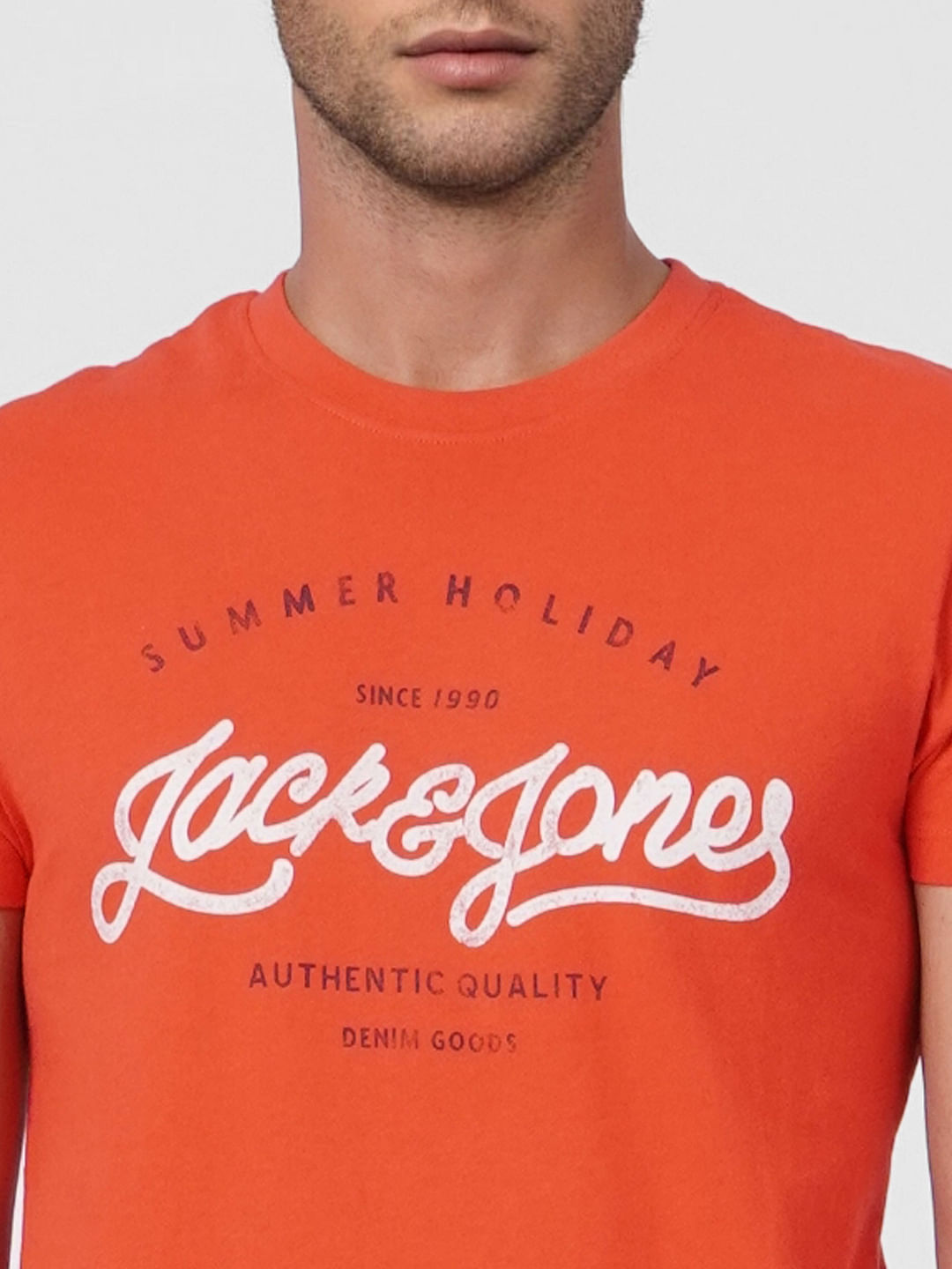 Red Logo Print Crew Neck T-shirt