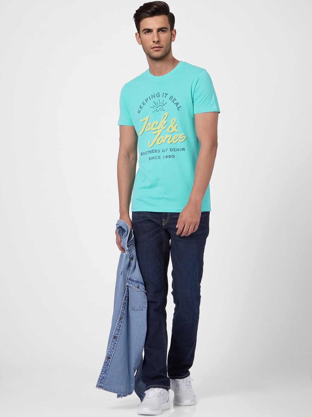 Green Logo Print Crew Neck T-shirt