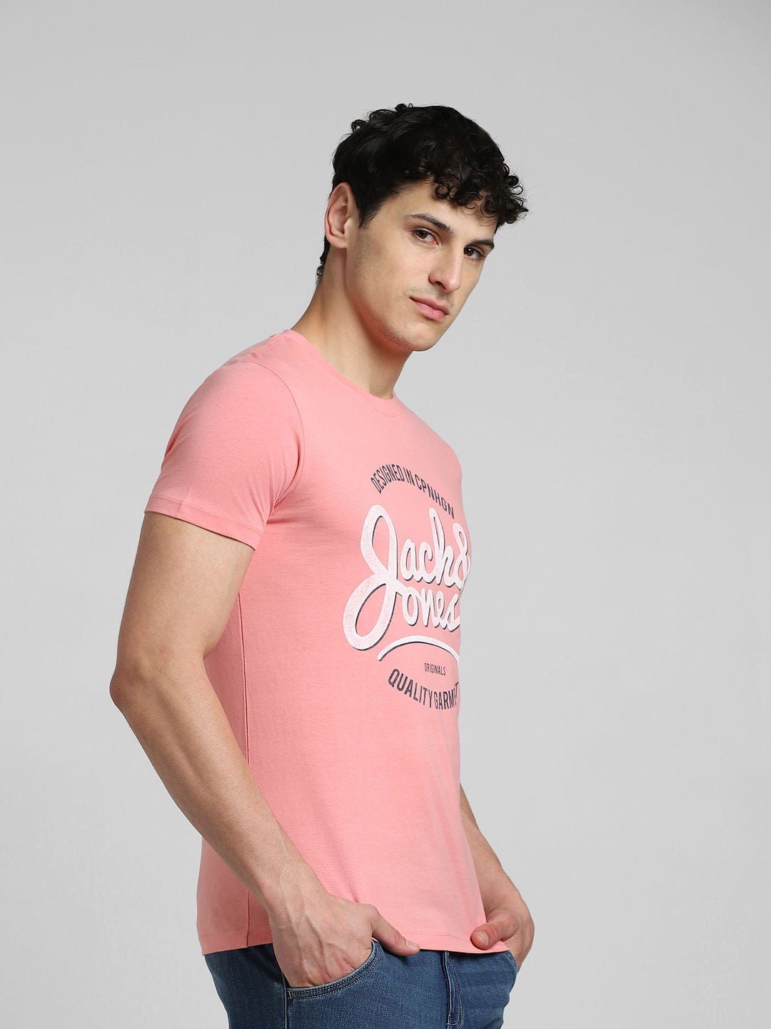 Pink Graphic Print Crew Neck T-shirt