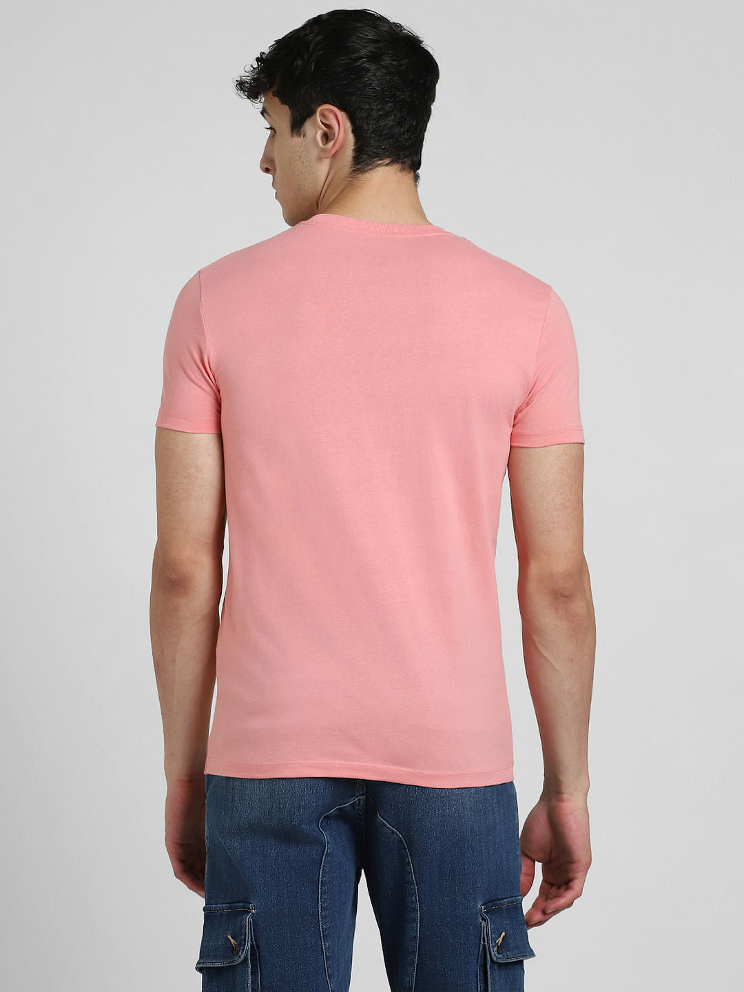 Pink Graphic Print Crew Neck T-shirt
