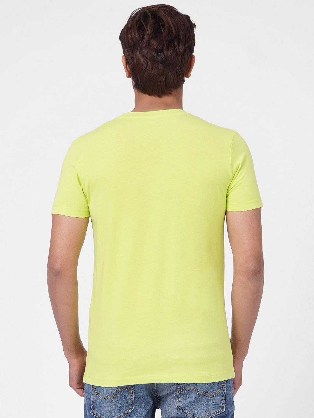 Lime Green Graphic Print Crew Neck T-shirt
