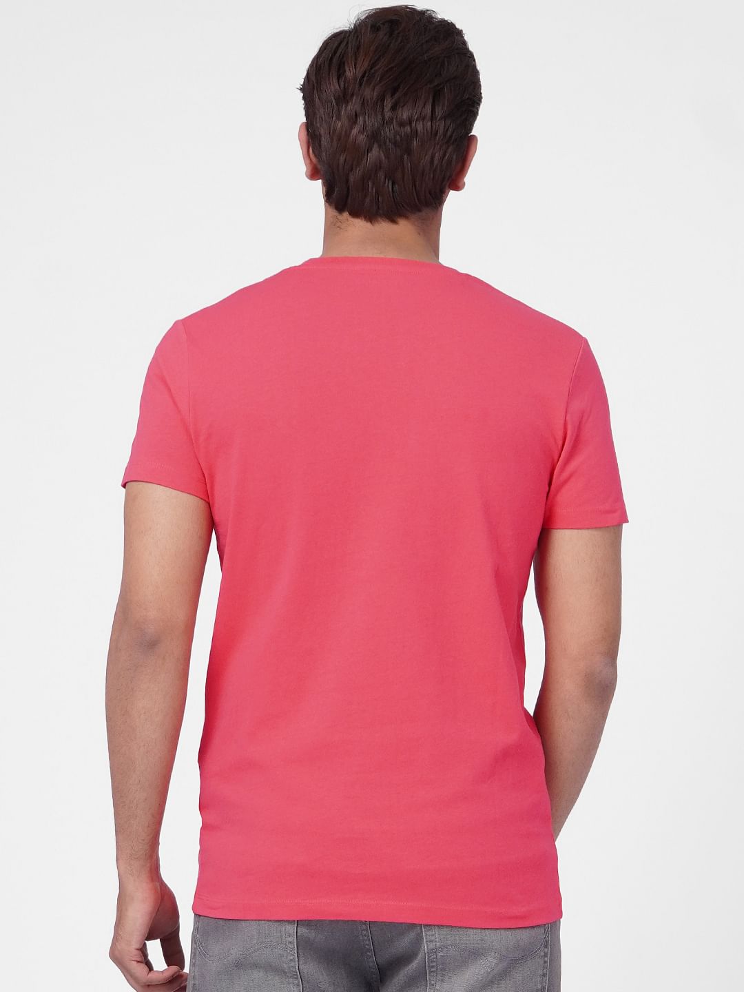 Pink Graphic Print Crew Neck T-shirt