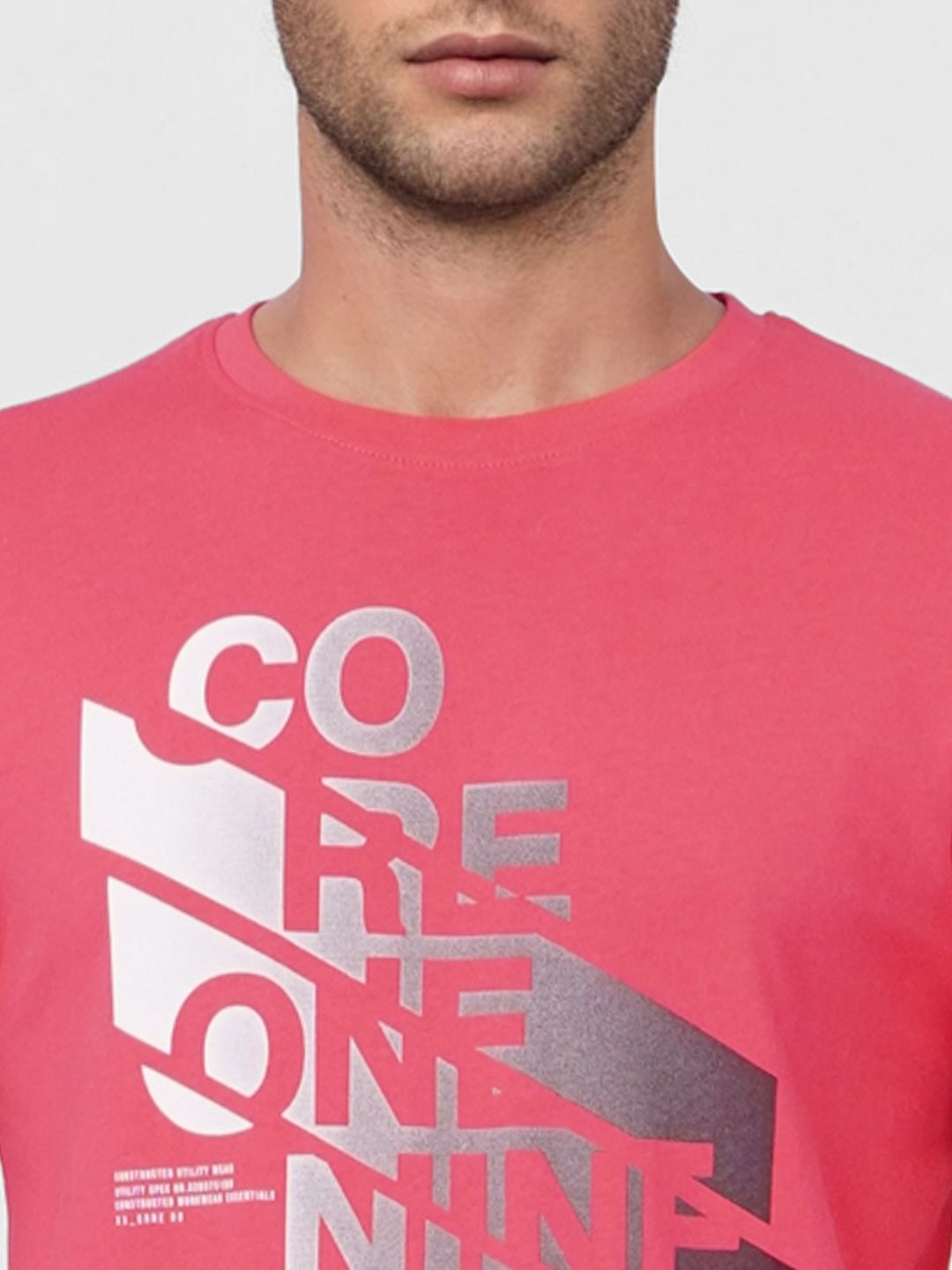 Pink Graphic Print Crew Neck T-shirt