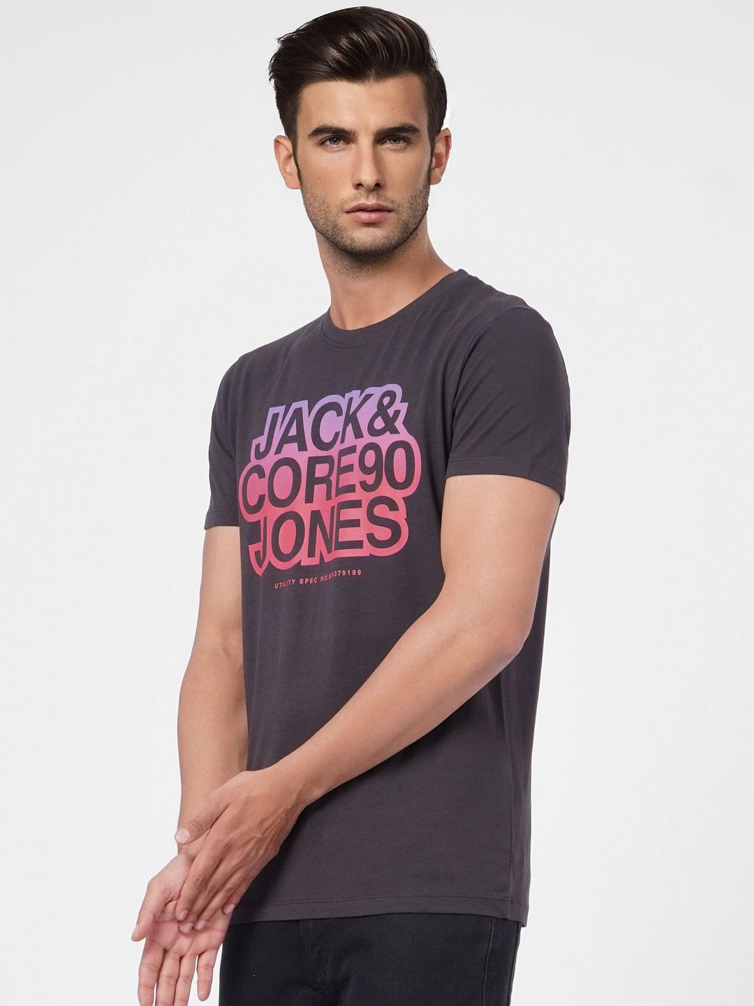 Black Graphic Print Crew Neck T-shirt