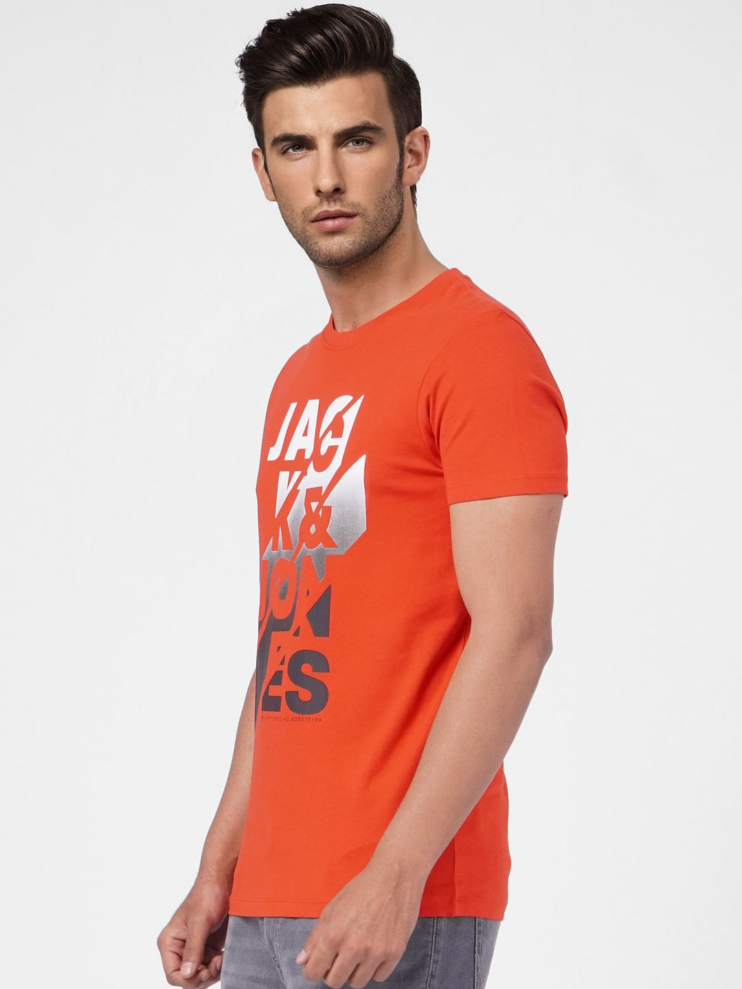 Red Graphic Print Crew Neck T-shirt
