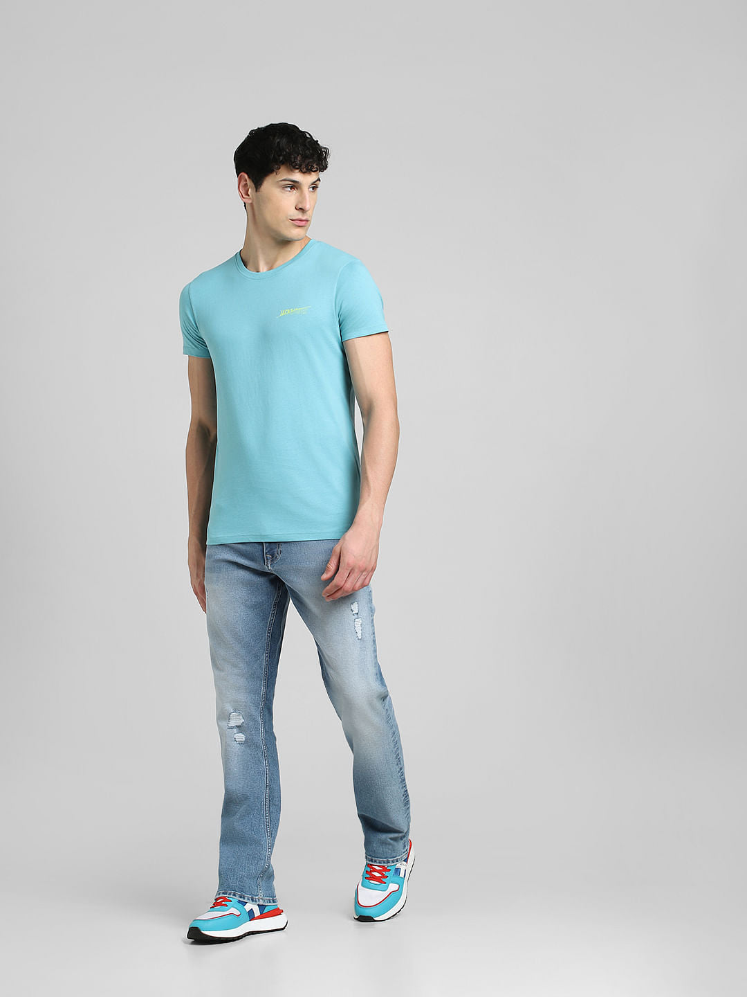 Blue Crew Neck T-shirt