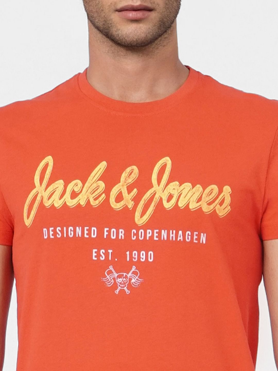 Red Logo Print Crew Neck T-shirt