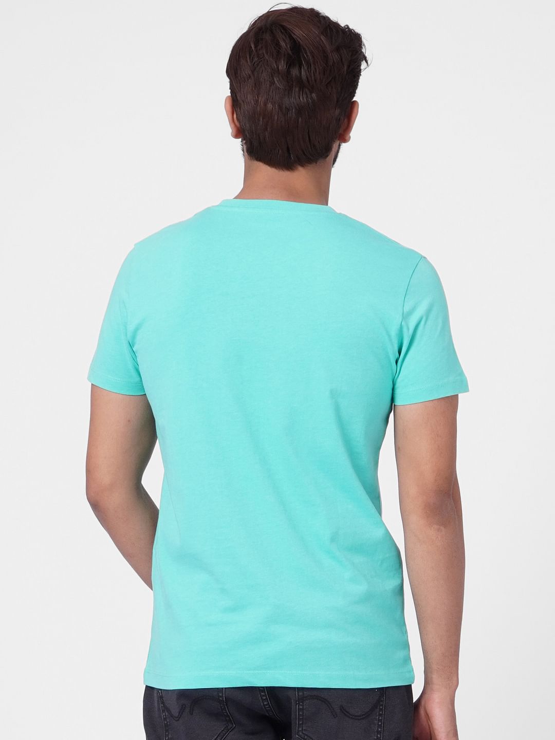 Green Logo Print Crew Neck T-shirt