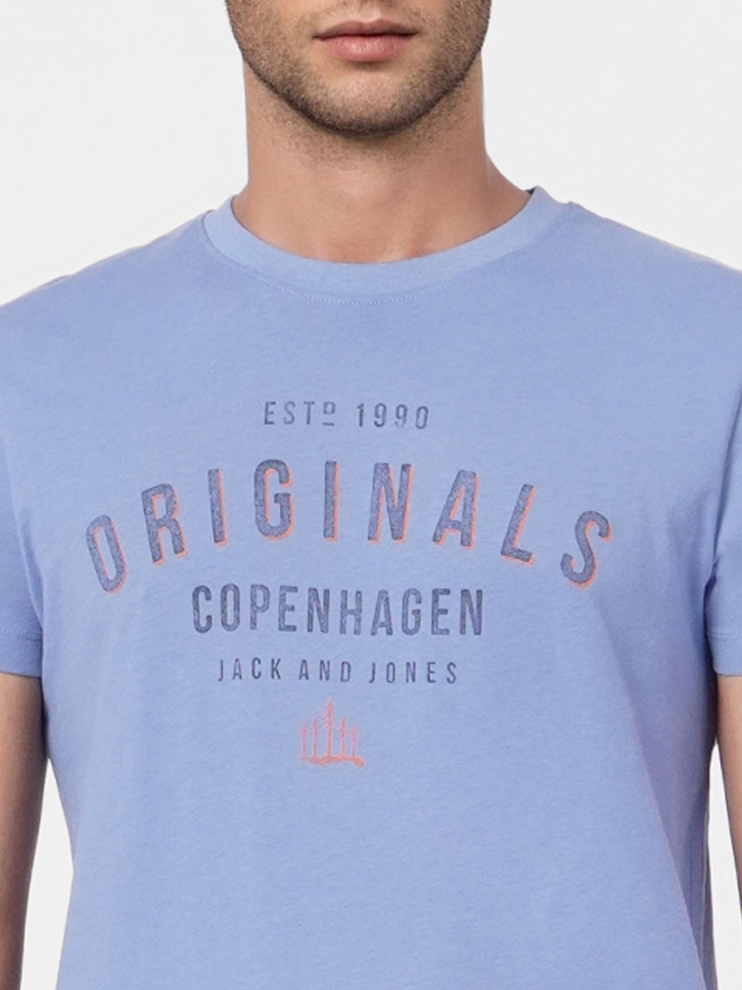 Blue Graphic Print Crew Neck T-shirt