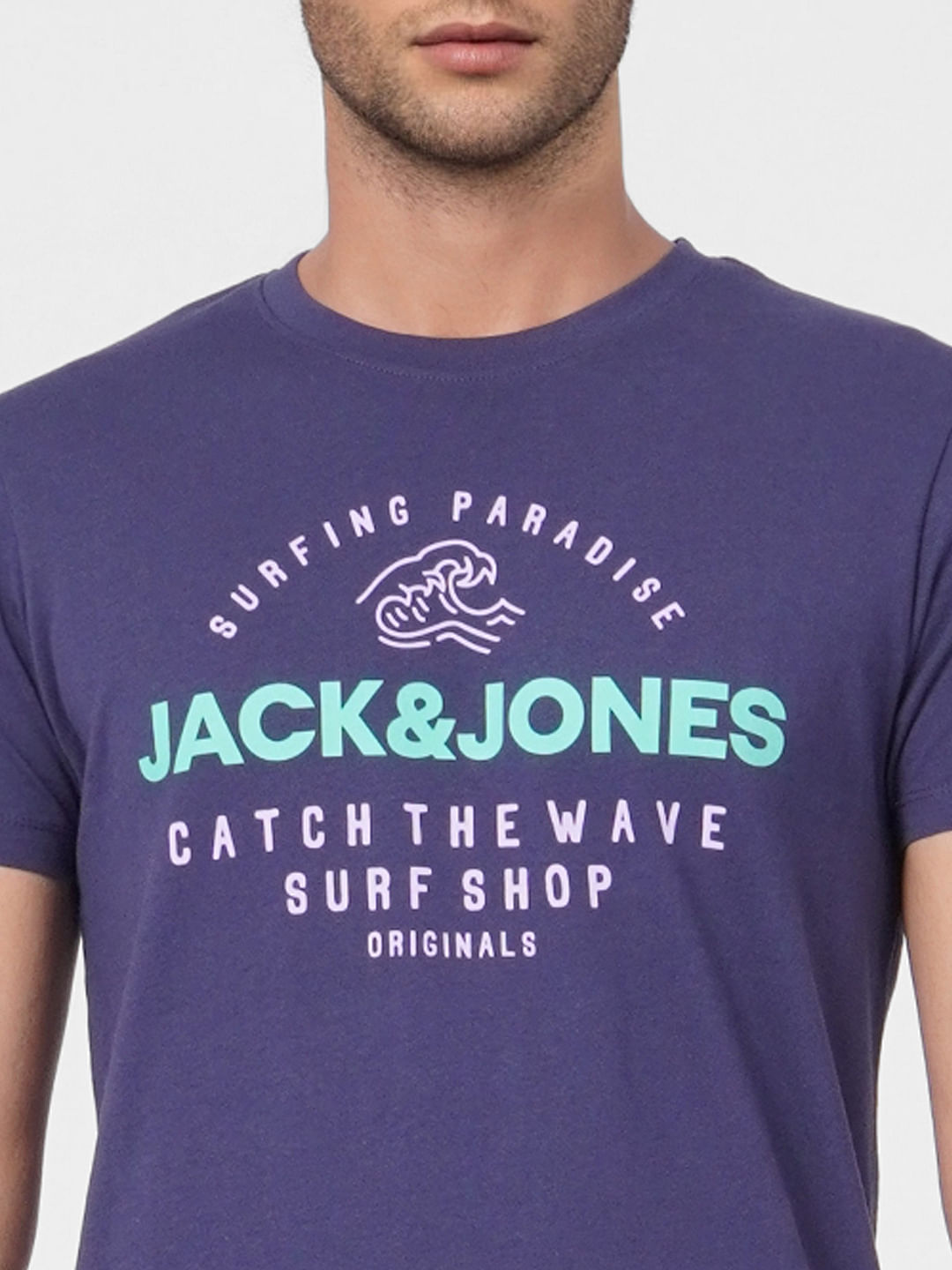 Blue Graphic Print Crew Neck T-shirt