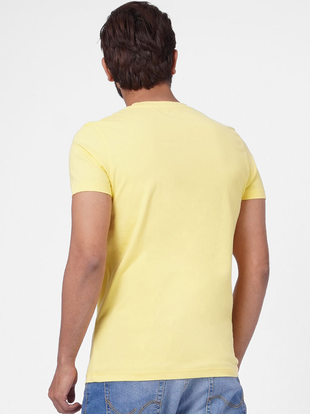 Yellow Graphic Print Crew Neck T-shirt