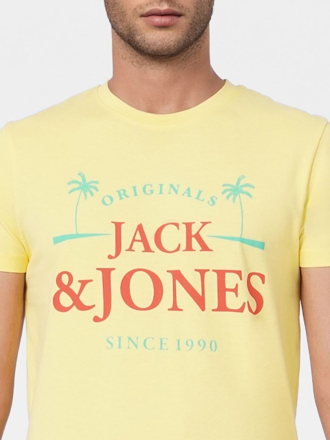 Yellow Graphic Print Crew Neck T-shirt