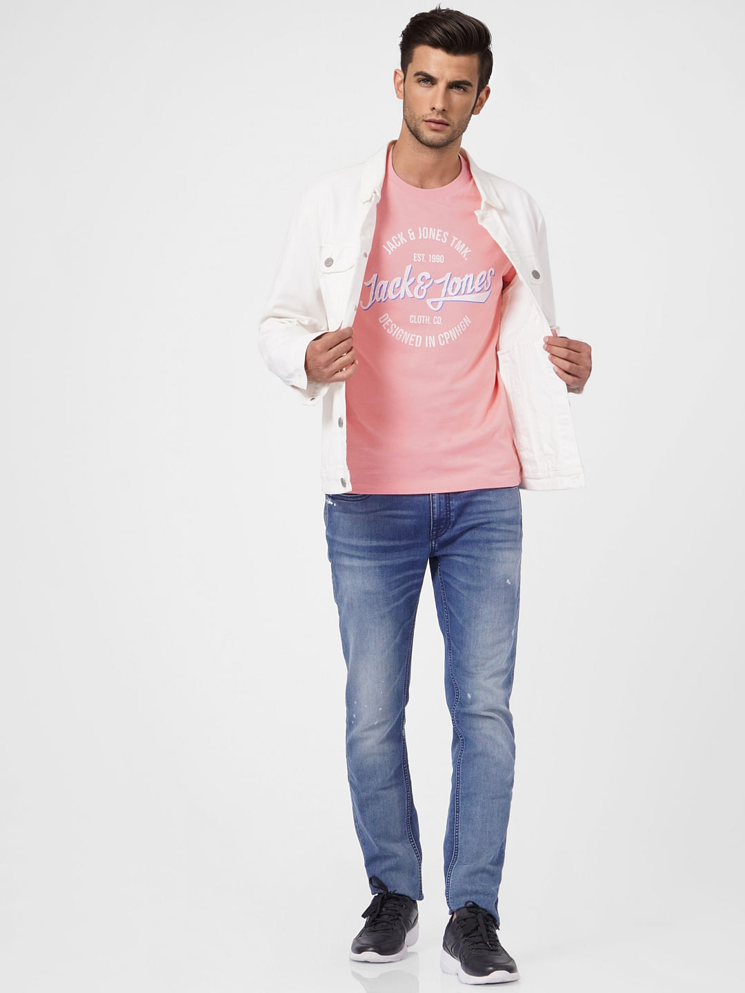 Pink Graphic Print Crew Neck T-shirt - S