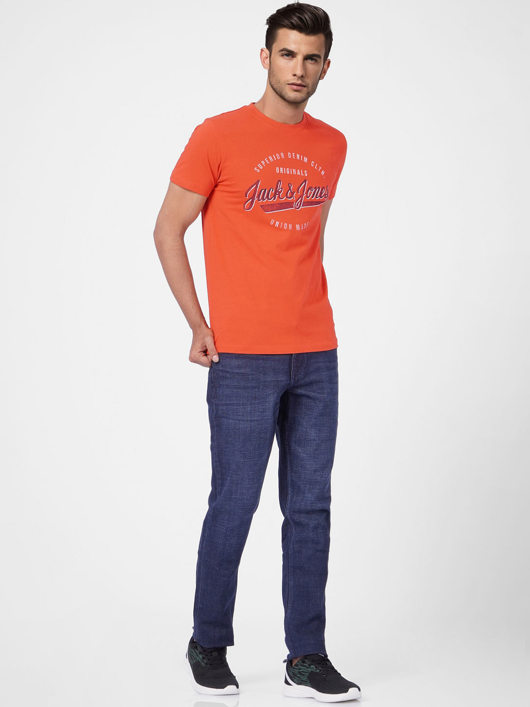 Red Graphic Print Crew Neck T-shirt