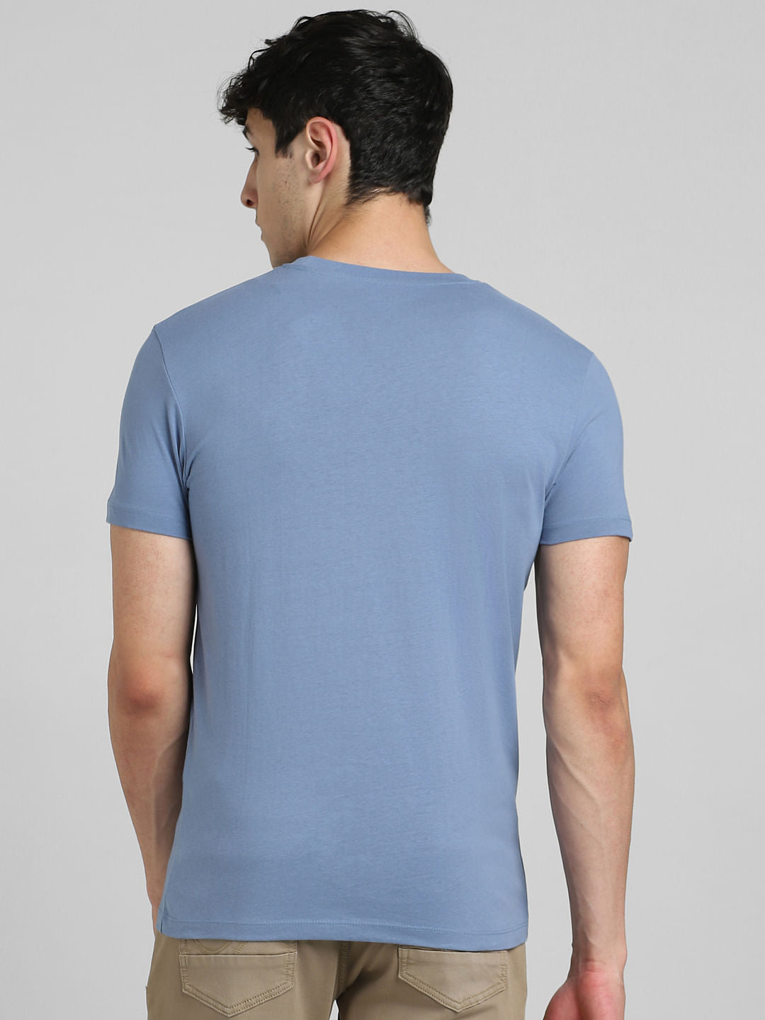 Blue Graphic Print Crew Neck T-shirt
