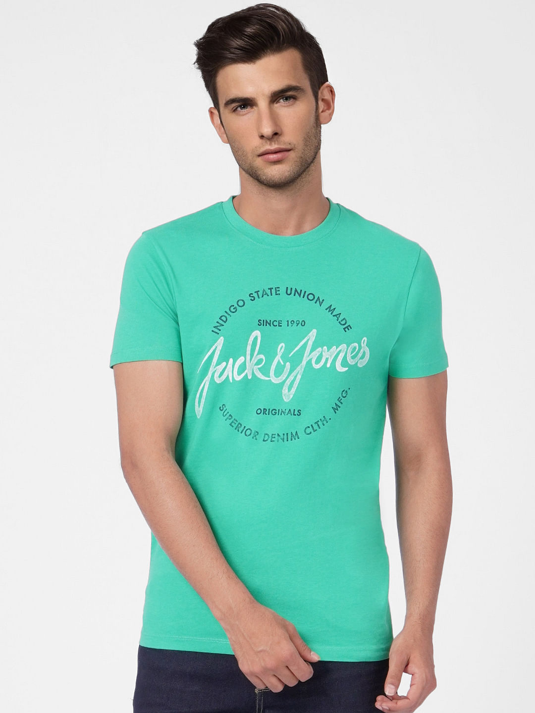 Green Graphic Print Crew Neck T-shirt