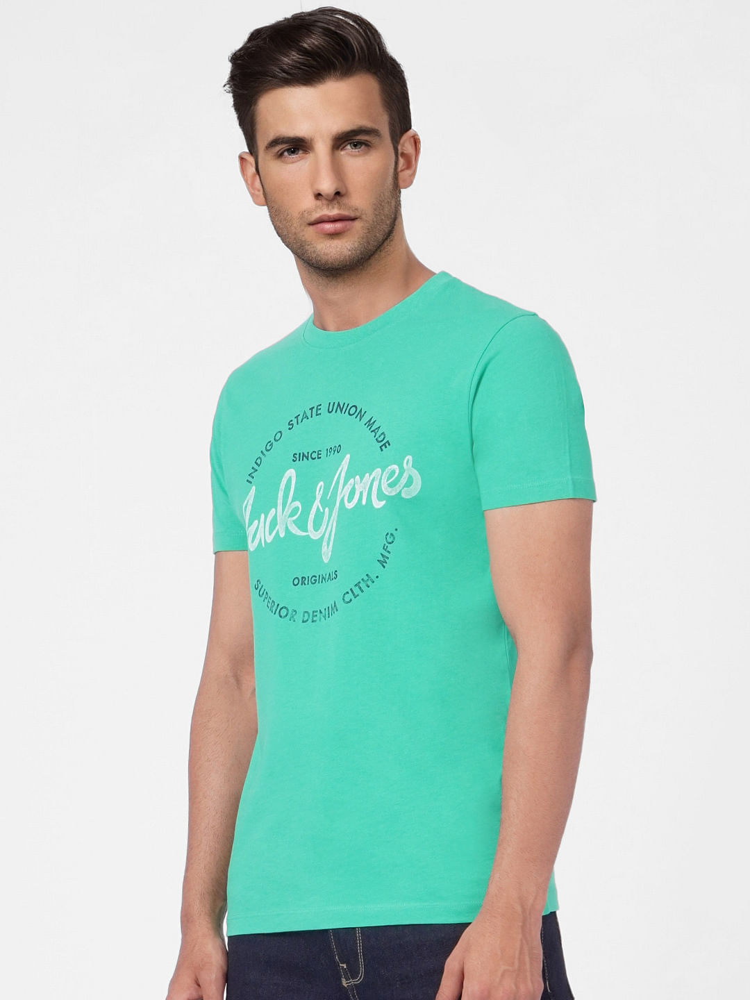 Green Graphic Print Crew Neck T-shirt