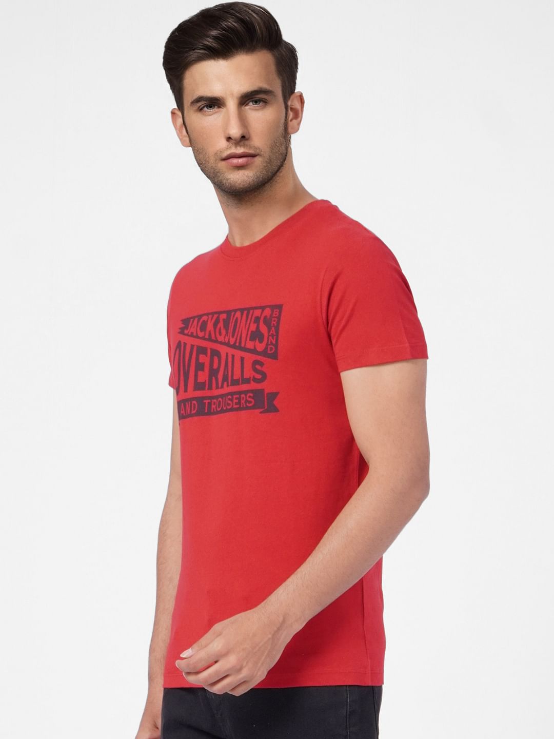 Red Graphic Print Crew Neck T-shirt