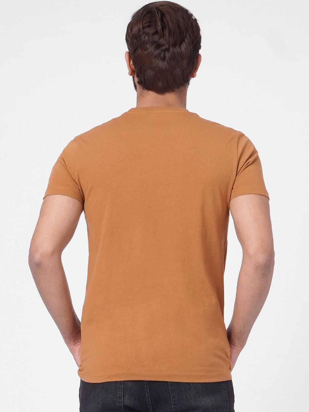 Brown Graphic Print Crew Neck T-shirt
