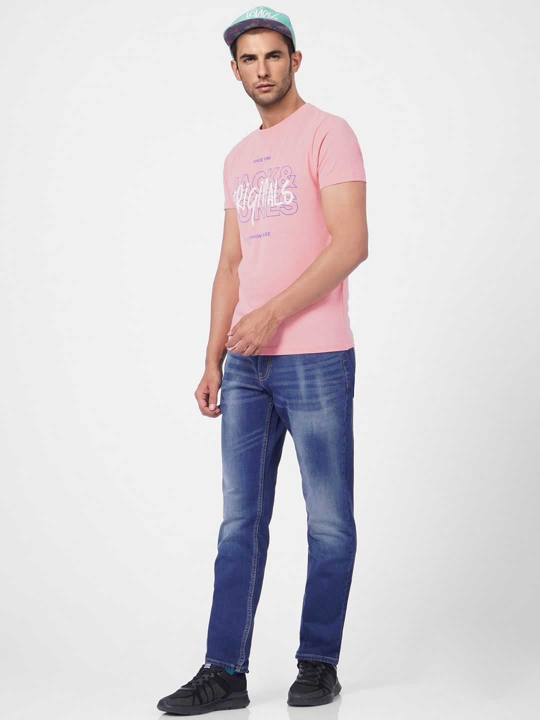 Pink Logo Print Crew Neck T-shirt - S