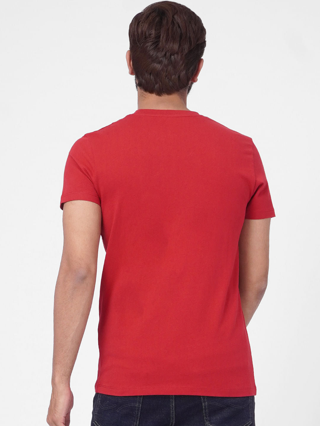 Red Graphic Print Crew Neck T-shirt