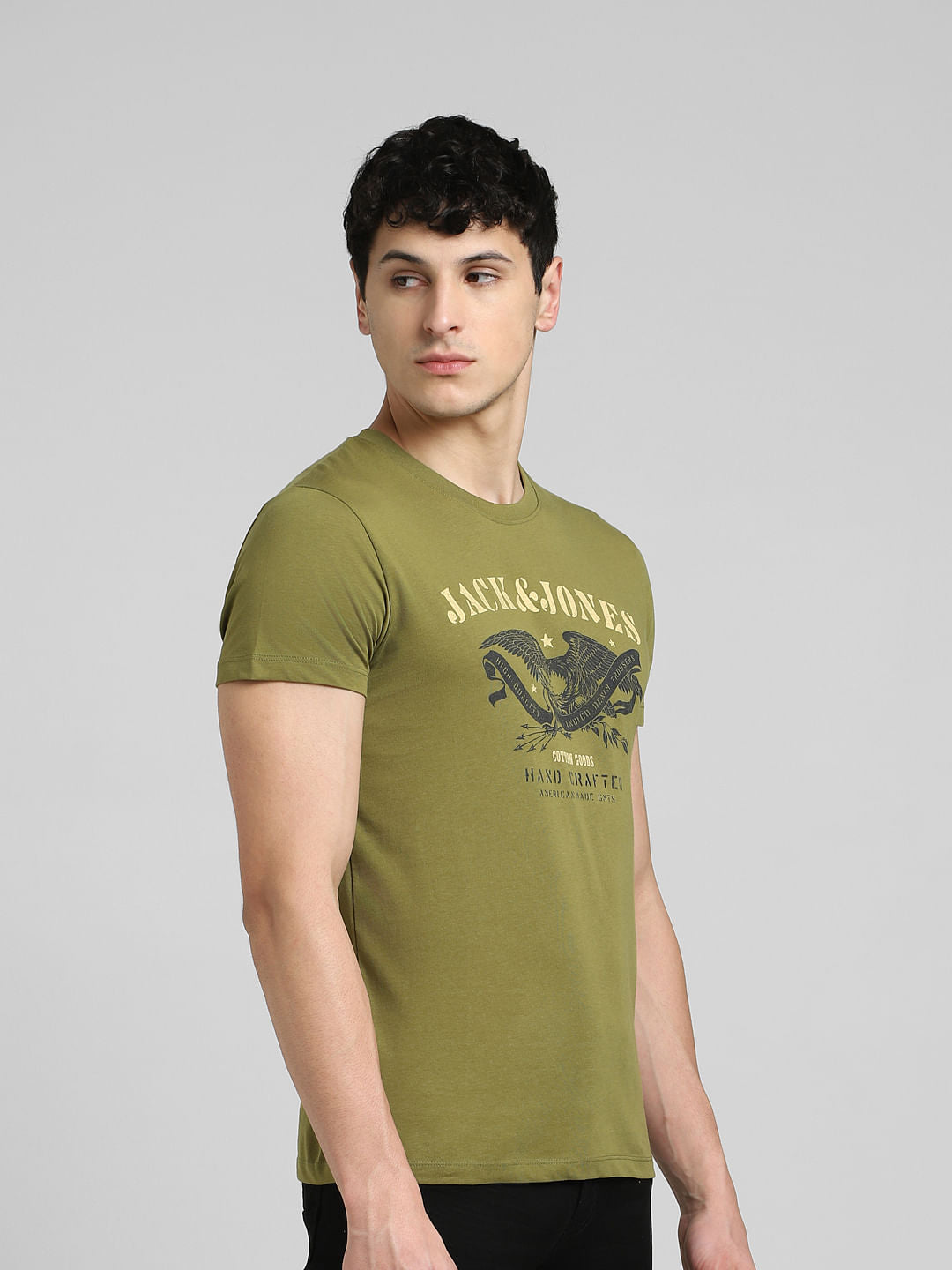 Green Graphic Print Crew Neck T-shirt