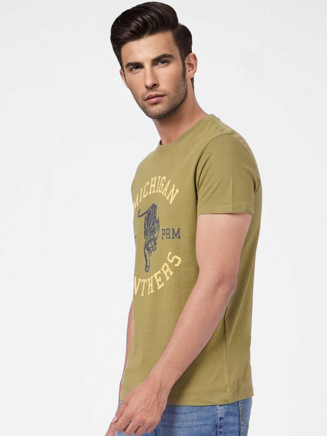 Green Graphic Print Crew Neck T-shirt