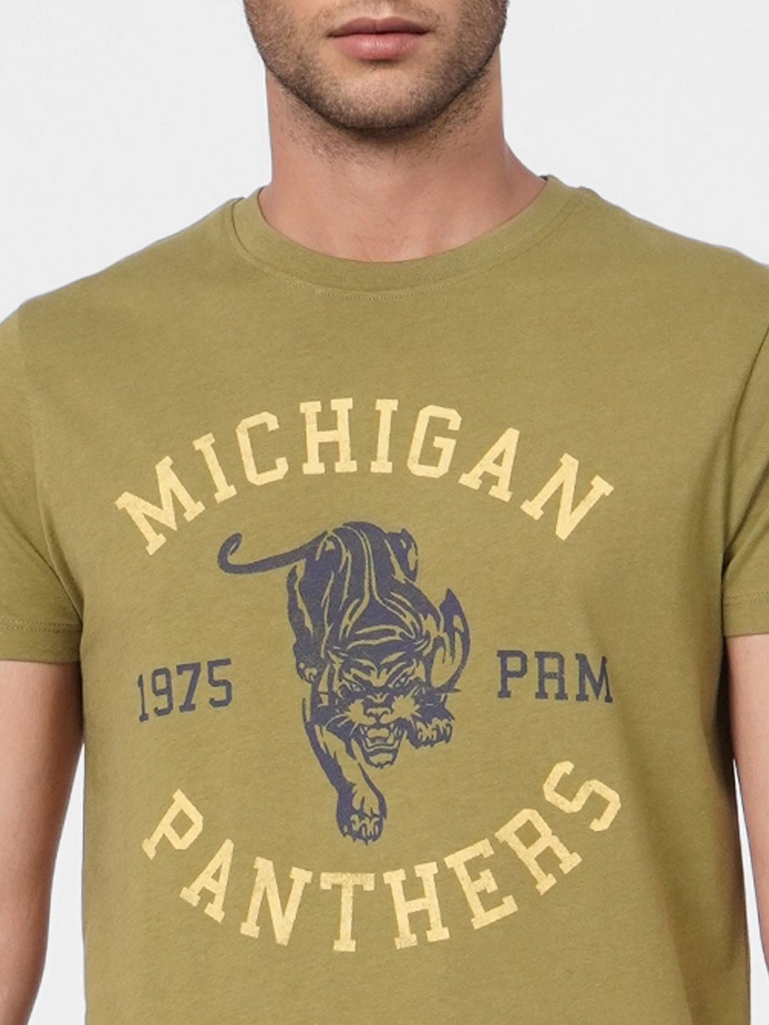 Green Graphic Print Crew Neck T-shirt