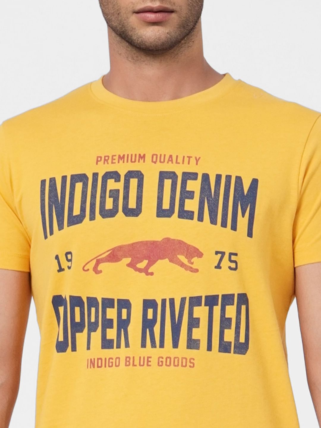 Yellow Graphic Print Crew Neck T-shirt