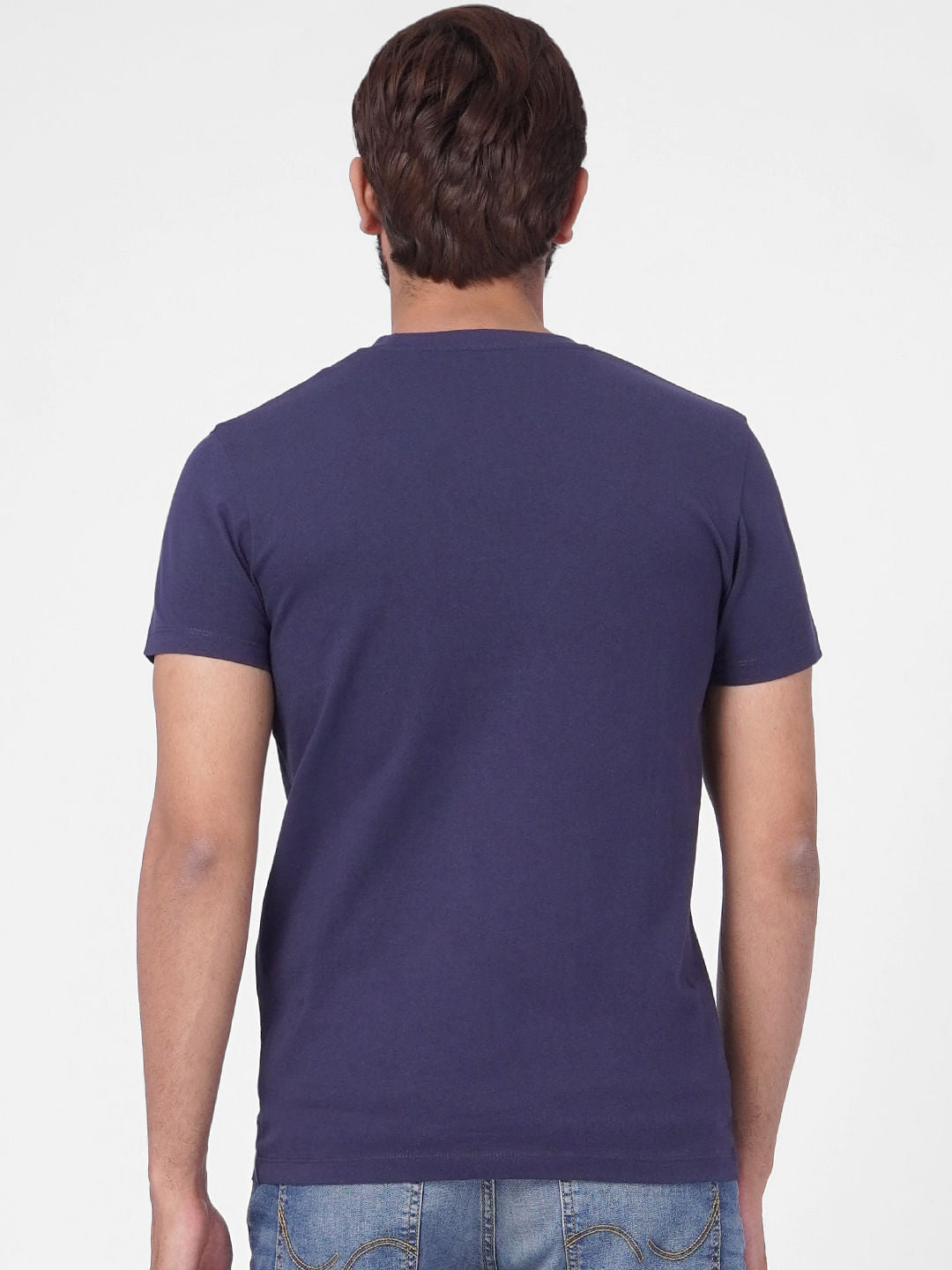 Blue Graphic Print Crew Neck T-shirt