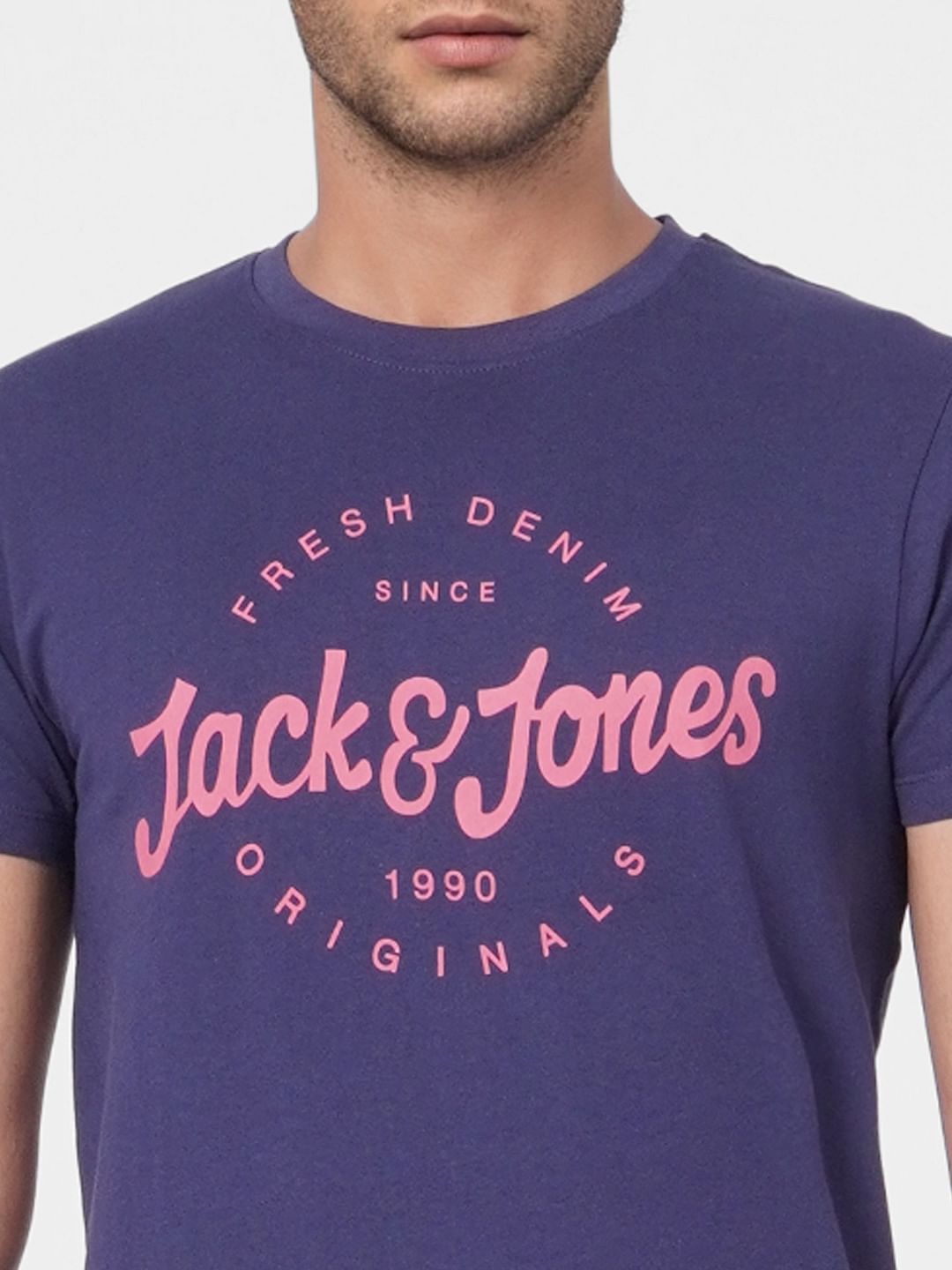 Blue Graphic Print Crew Neck T-shirt