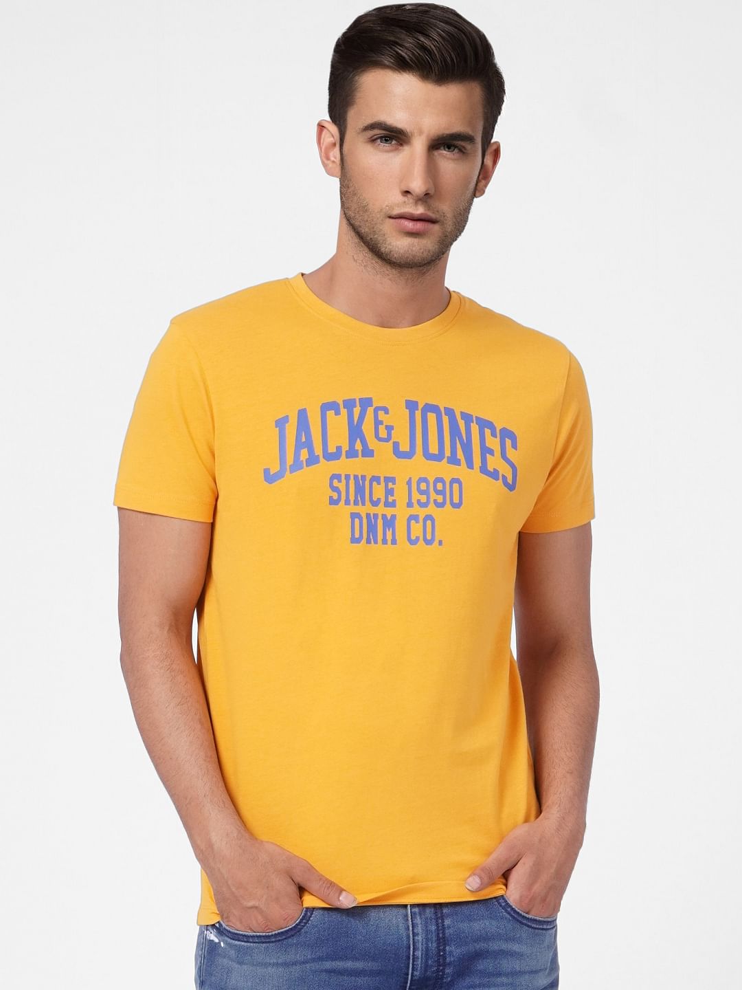 Yellow Graphic Print Crew Neck T-shirt