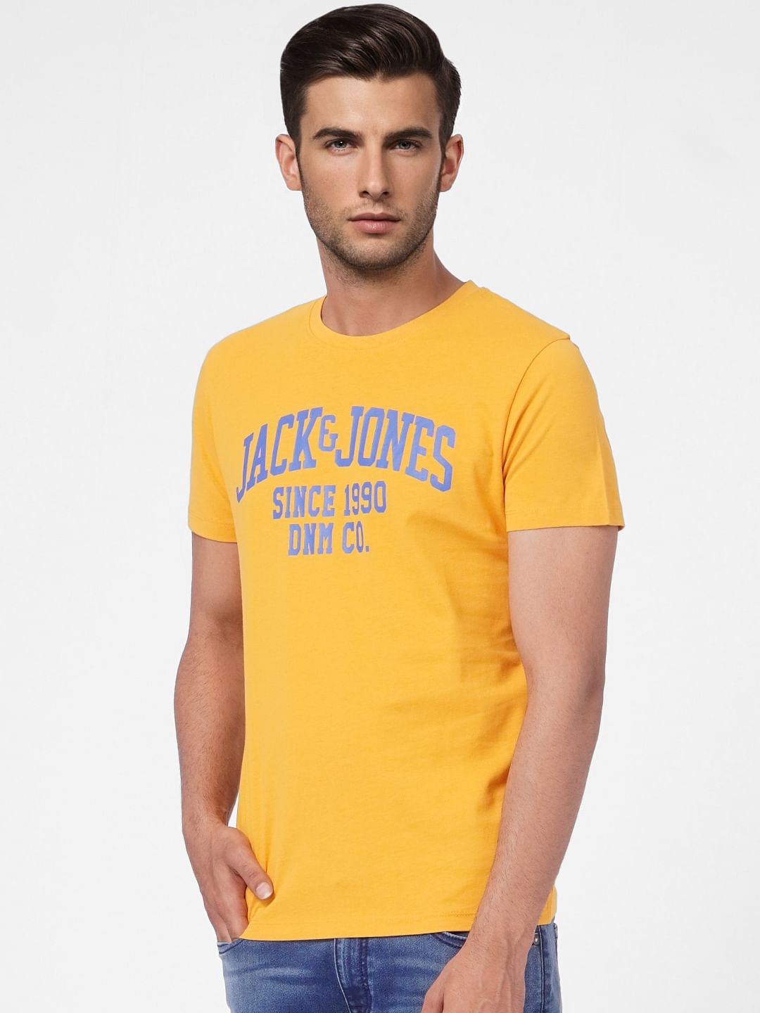 Yellow Graphic Print Crew Neck T-shirt