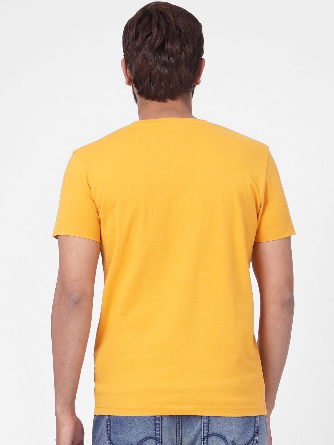 Yellow Graphic Print Crew Neck T-shirt