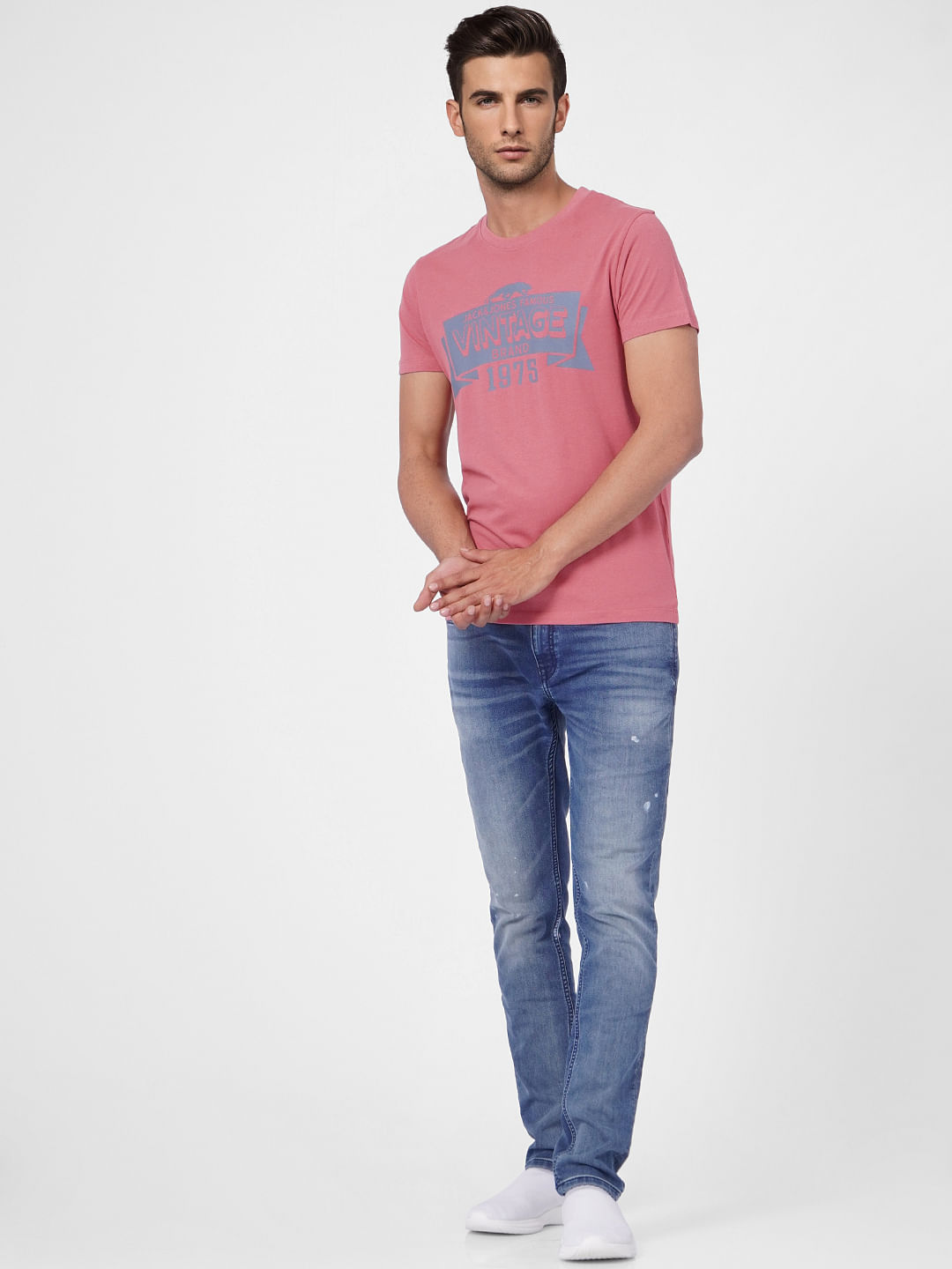 Pink Graphic Print Crew Neck T-shirt
