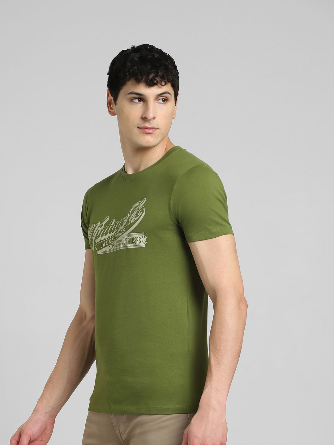 Green Graphic Print Crew Neck T-shirt