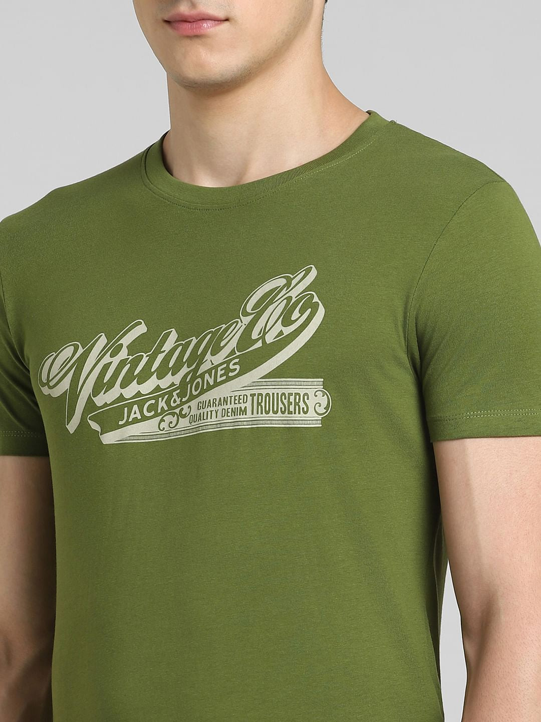 Green Graphic Print Crew Neck T-shirt