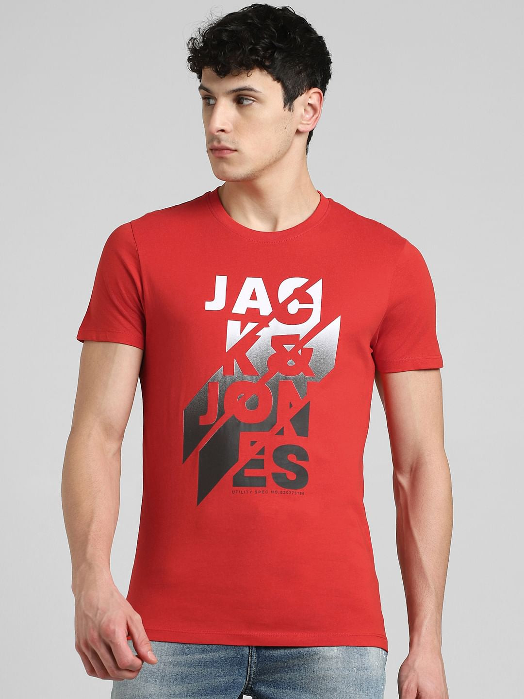 Red Graphic Print Crew Neck T-shirt
