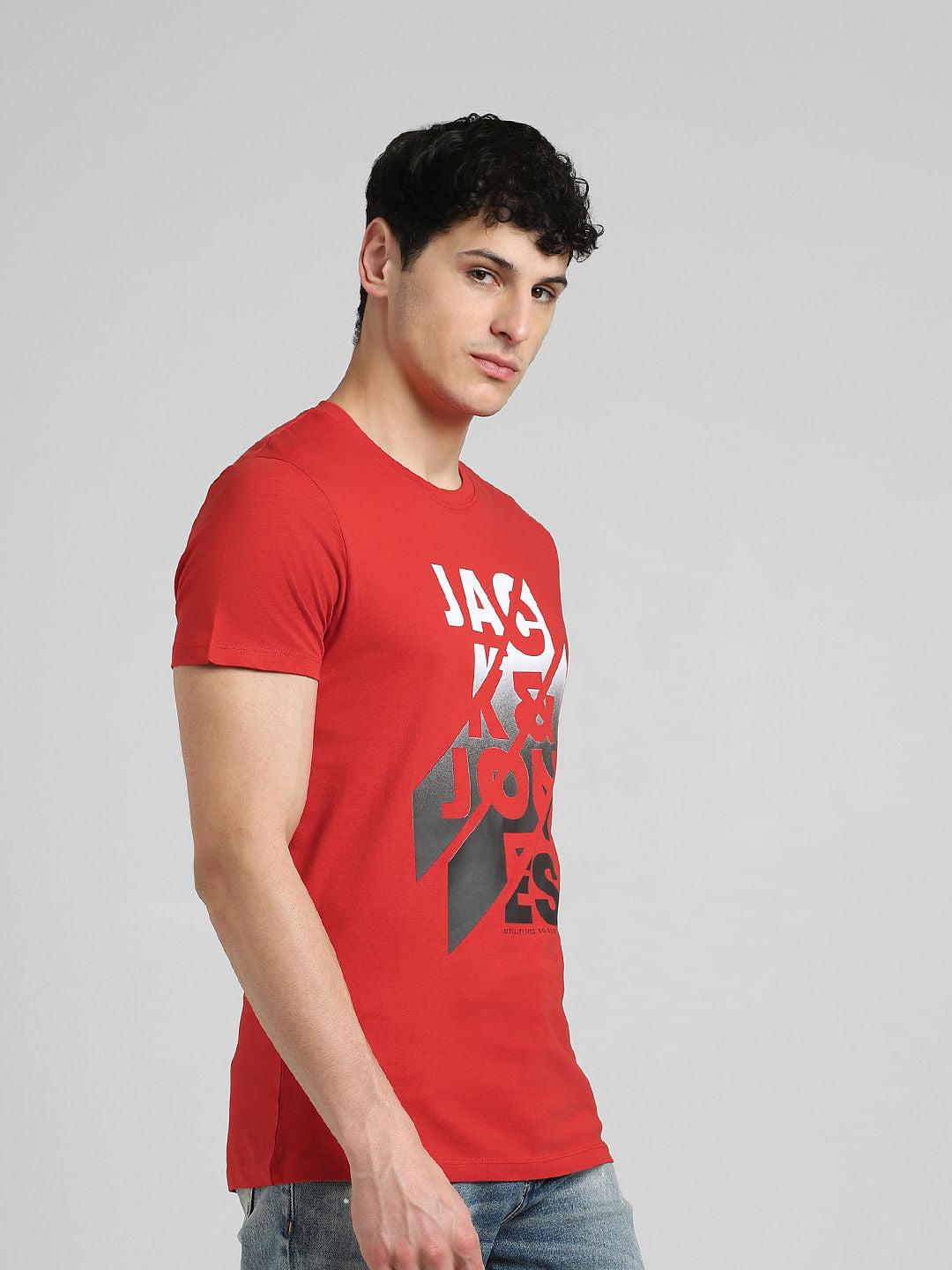 Red Graphic Print Crew Neck T-shirt