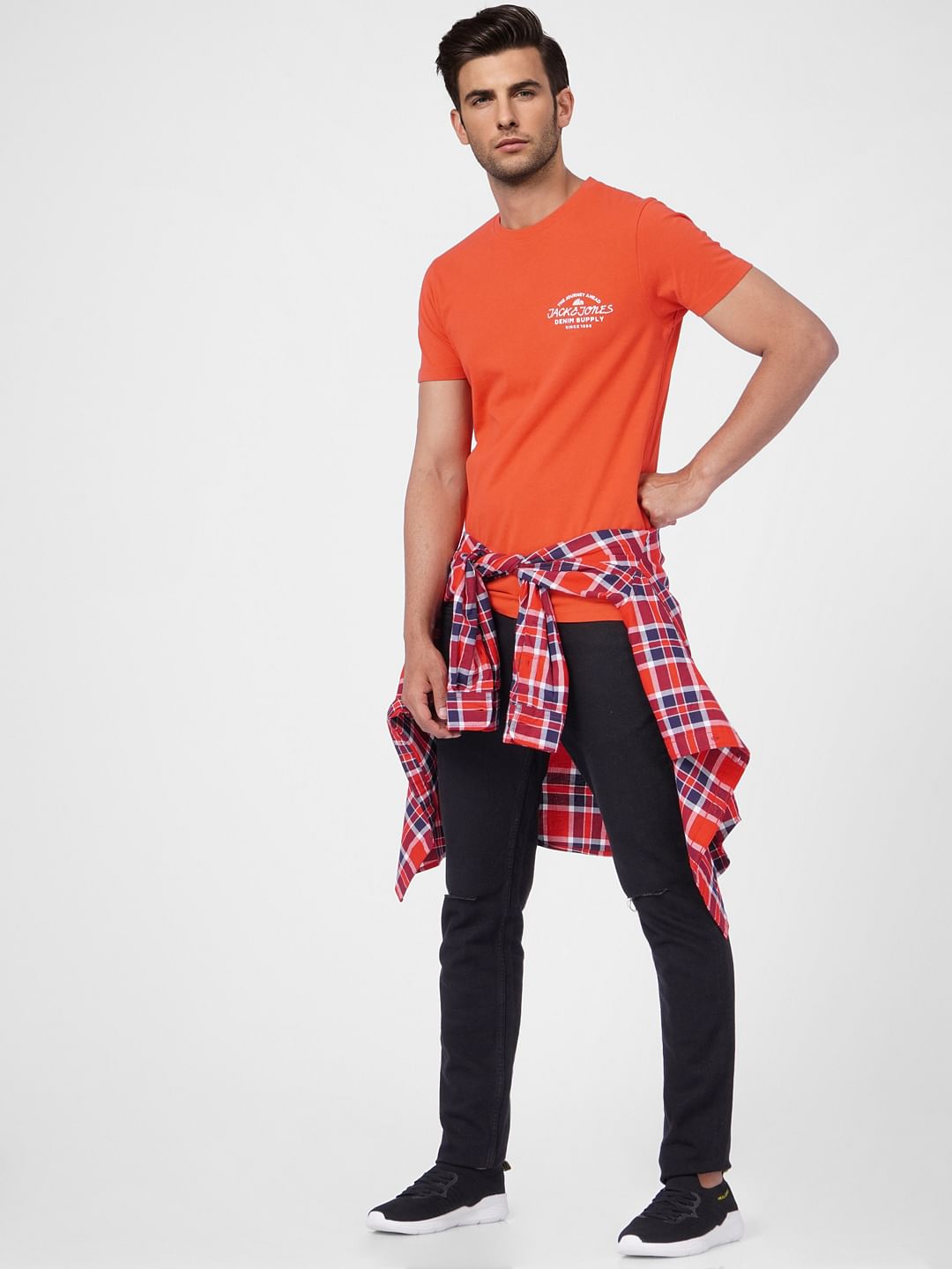 Orange Crew Neck T-shirt - S