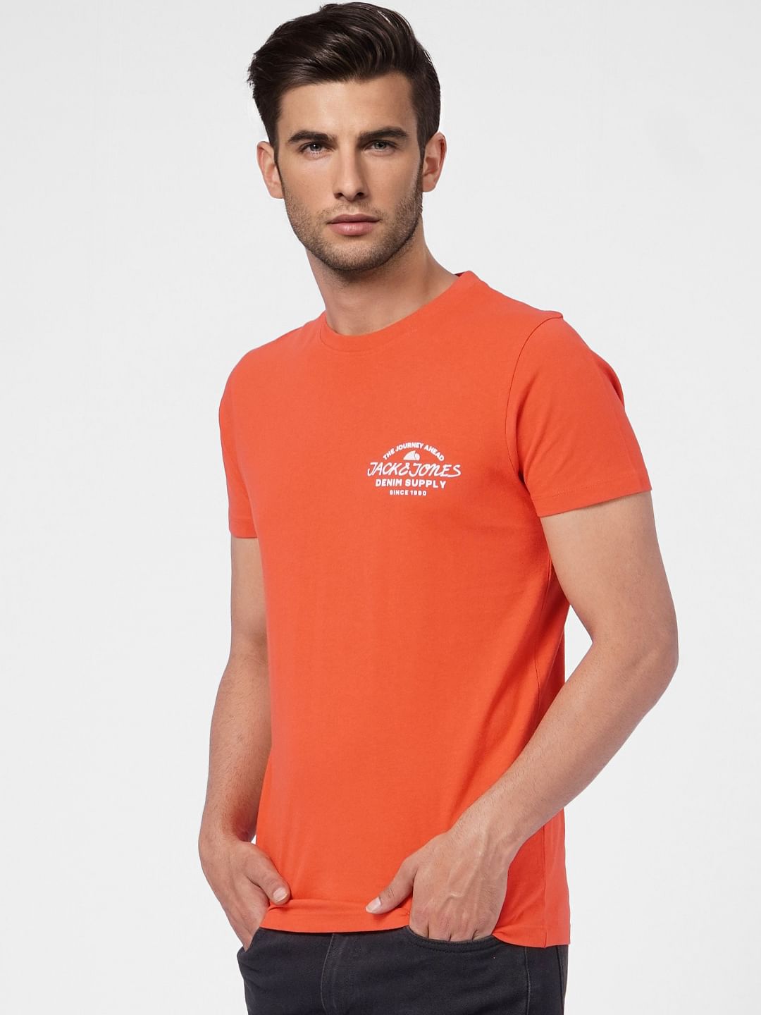 Orange Crew Neck T-shirt
