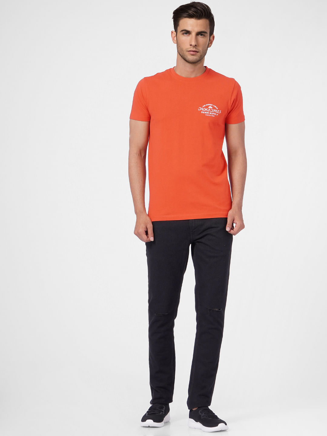 Orange Crew Neck T-shirt