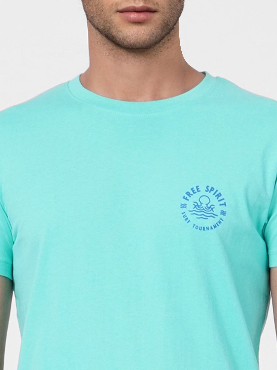 Turquoise Blue Crew Neck T-shirt