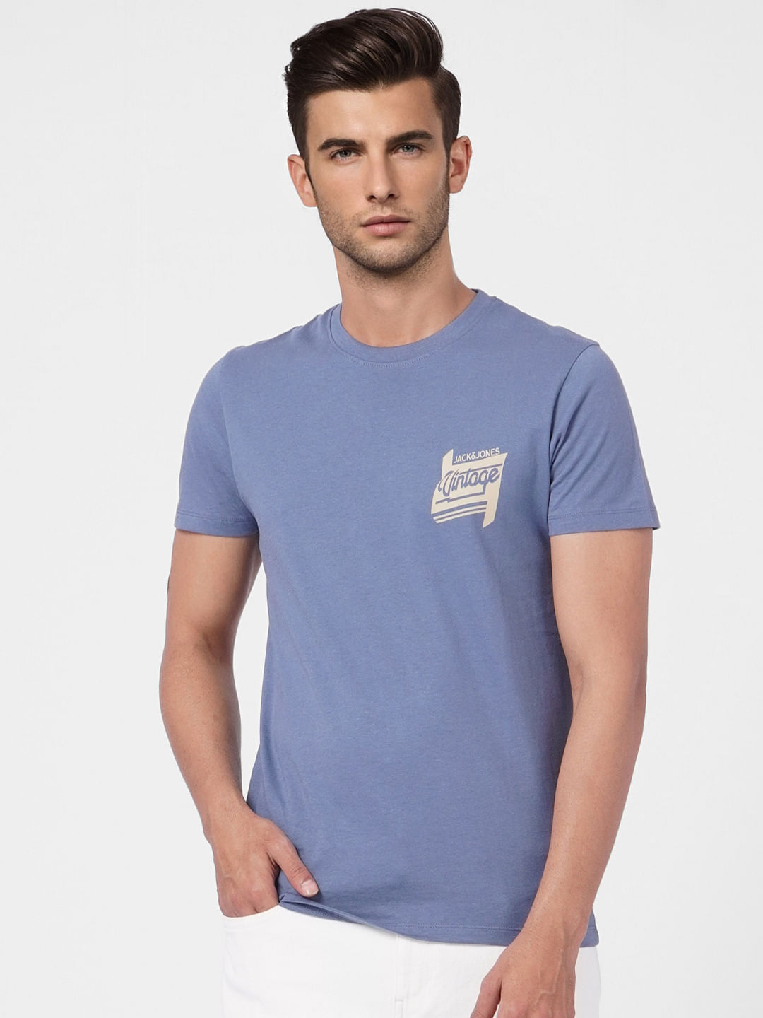 Blue Crew Neck T-shirt