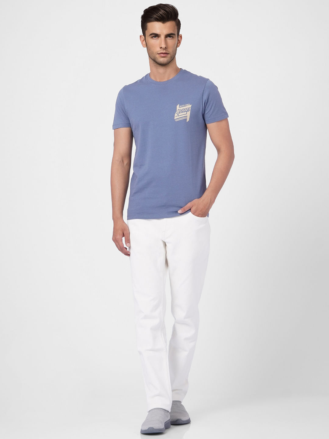 Blue Crew Neck T-shirt