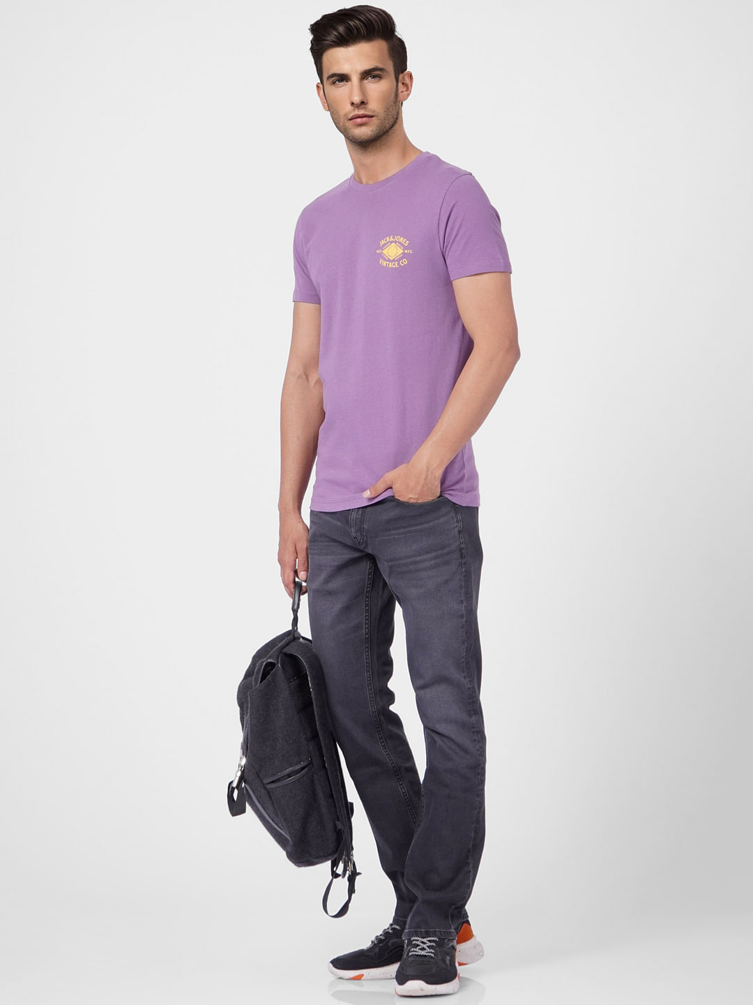 Purple Crew Neck T-shirt - S