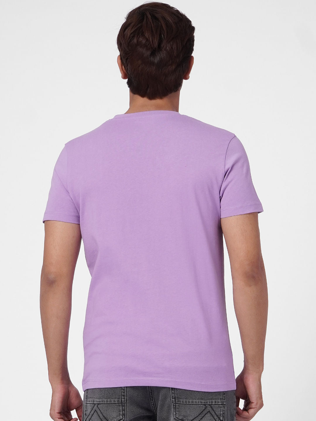 Purple Graphic Print Crew Neck T-shirt