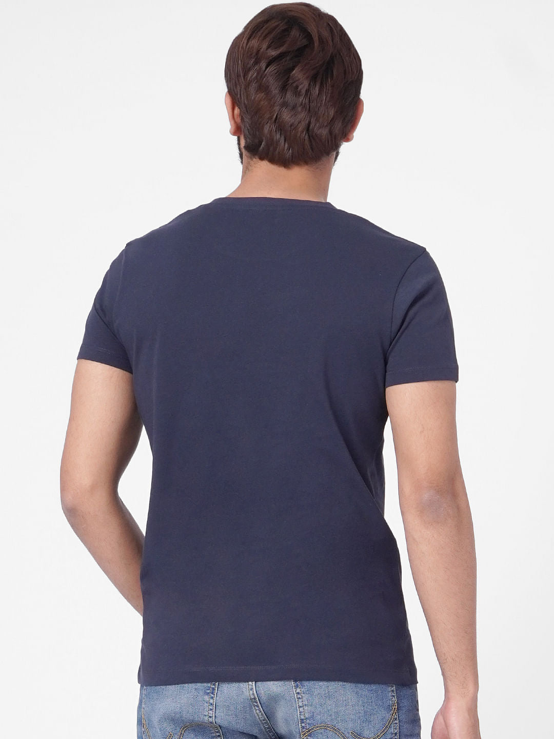 Blue Graphic Print Crew Neck T-shirt
